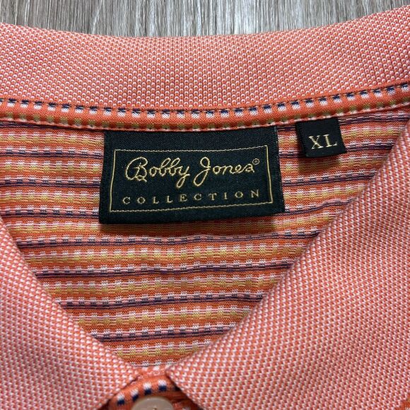 Bobby Jones Collection Orange Short Sleeve Golf Shirt Men Sz XL - Picture 5 of 9